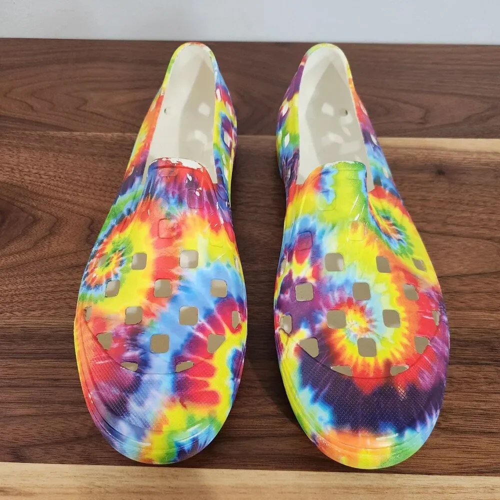 Vans Shoes Mens 11 Multicolor UA Slip-On TRK Tie-Dye Colorful Hippie VN0A5HF8TIE